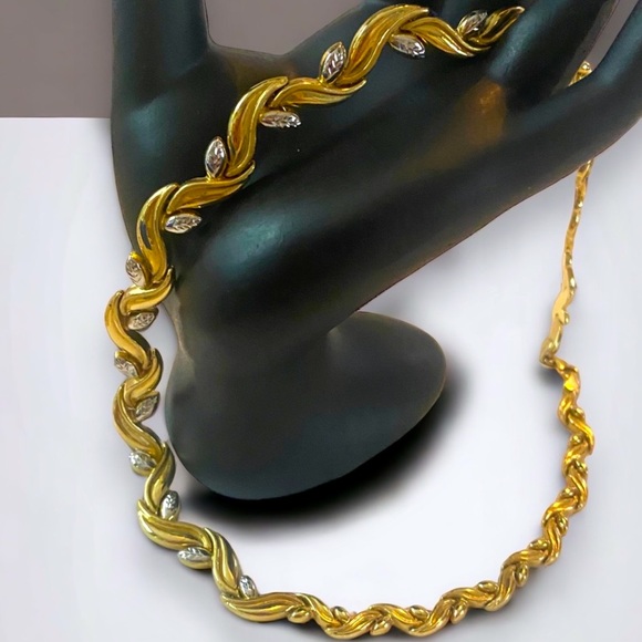 Trade Only LARGE 10mm 14K Two Tone Gold 17" Choker Collar Necklace 16.8 Grams! - Picture 5 of 12